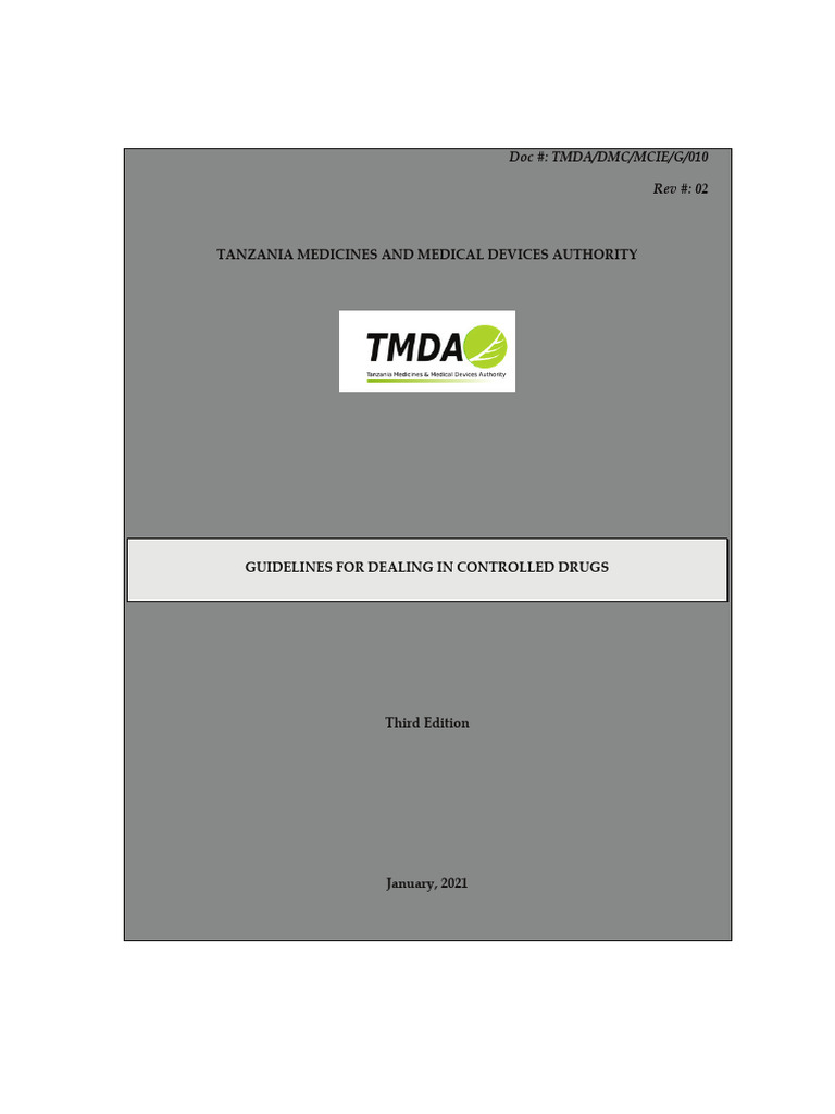 TMDA Guidelines for Controlled Drugs | PDF | Medical Prescription ...
