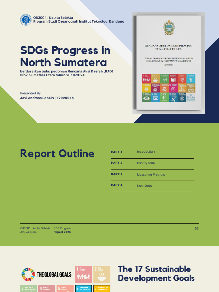 Green and Blue Geometric Business Progress Report Sustainable ...