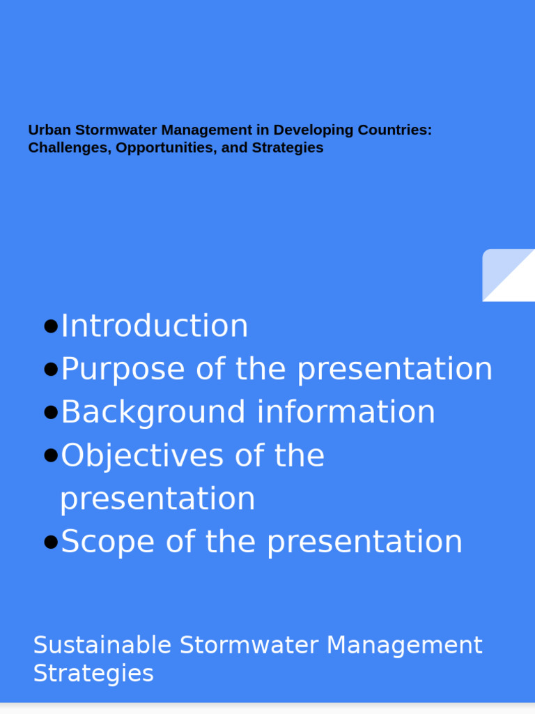 Urban Stormwater Management Strategies | PDF