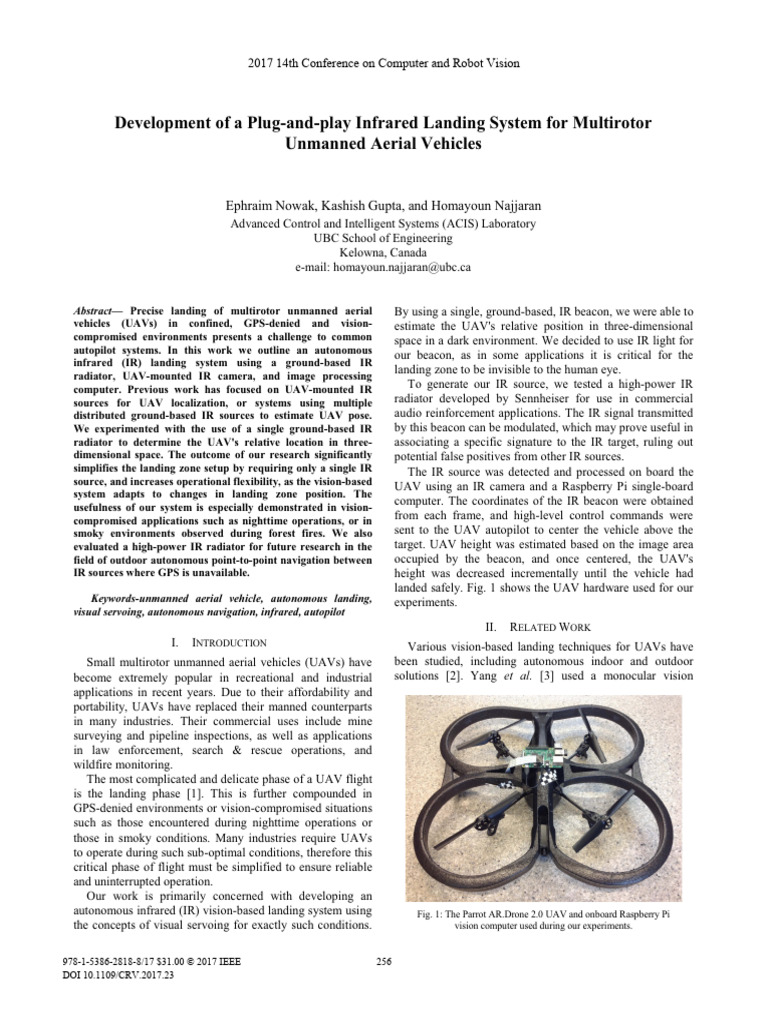 Infrared Landing System for UAVs | PDF | Infrared | Unmanned Aerial Vehicle