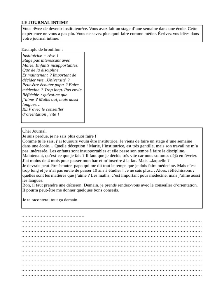 Le Journal Intime | PDF