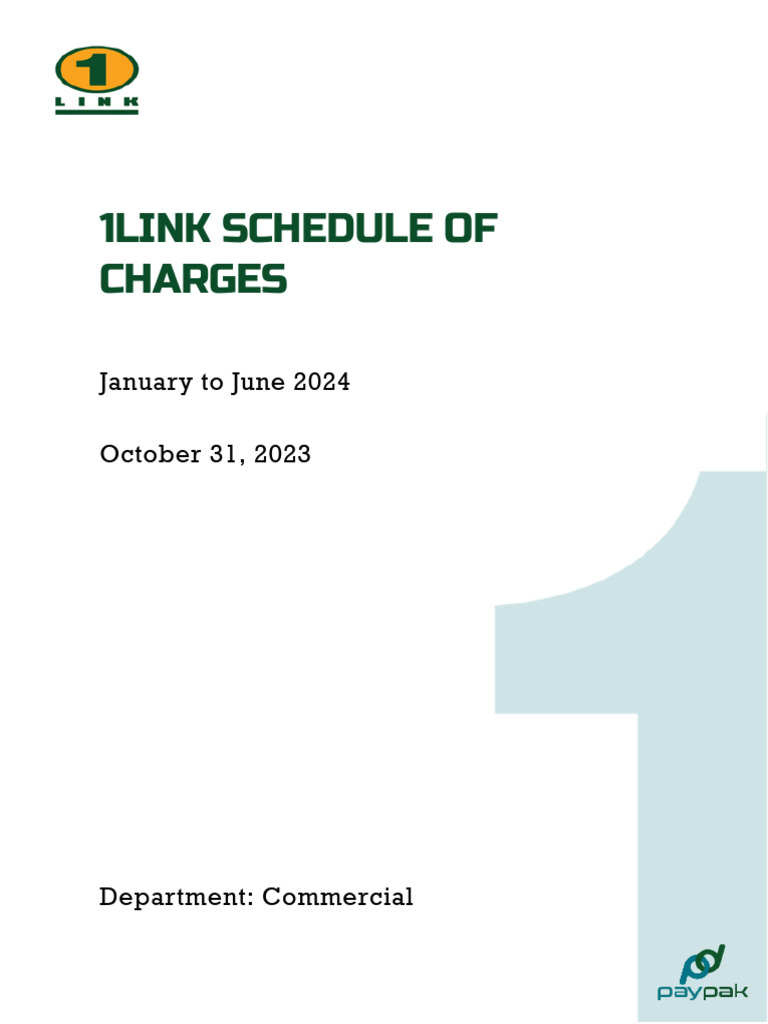 1LINK Charges Schedule 2024 | PDF | Debit Card | Credit Card