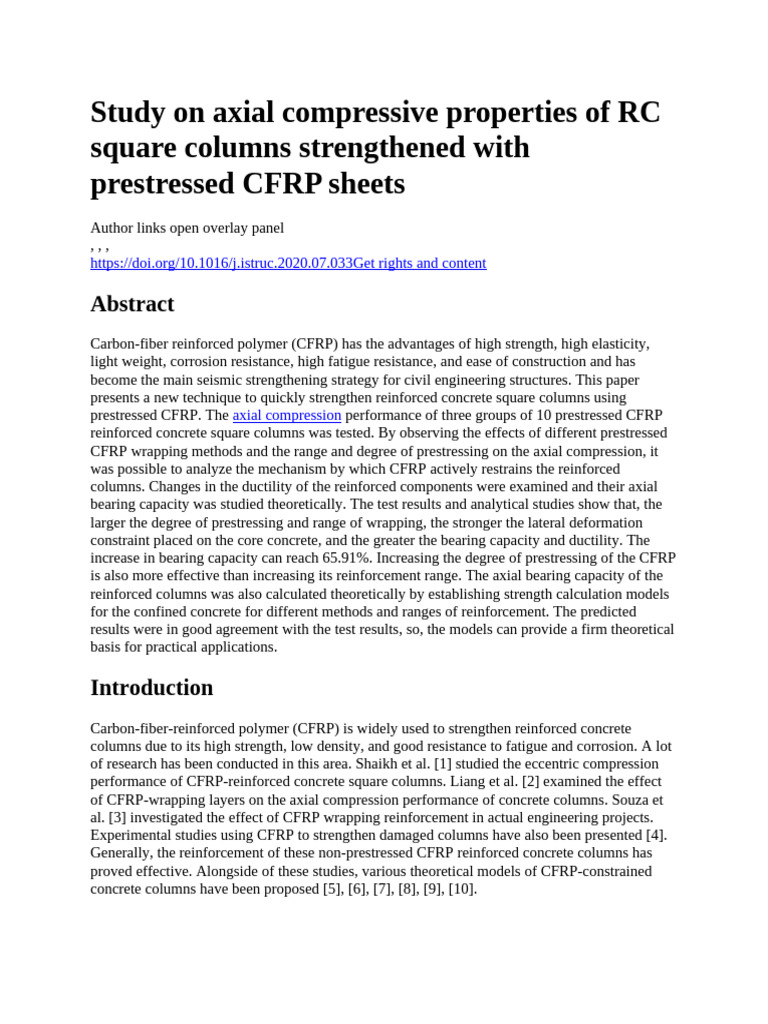 5 Study On Axial Compressive Properties of RC Square Columns ...