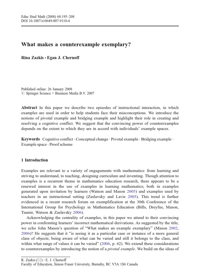 What Makes A Counterexample Exemplary? | PDF | Fraction (Mathematics ...