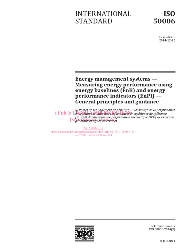 ISO 50006: Energy Performance Guidance | PDF | Energy Conservation ...