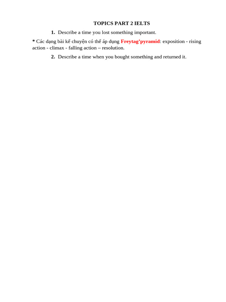 Topics Speaking Part 2 | PDF