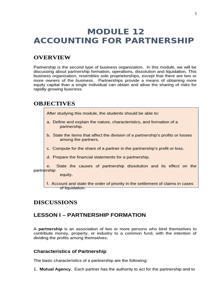 Partnership Accounting Essentials | PDF | Debits And Credits | Partnership