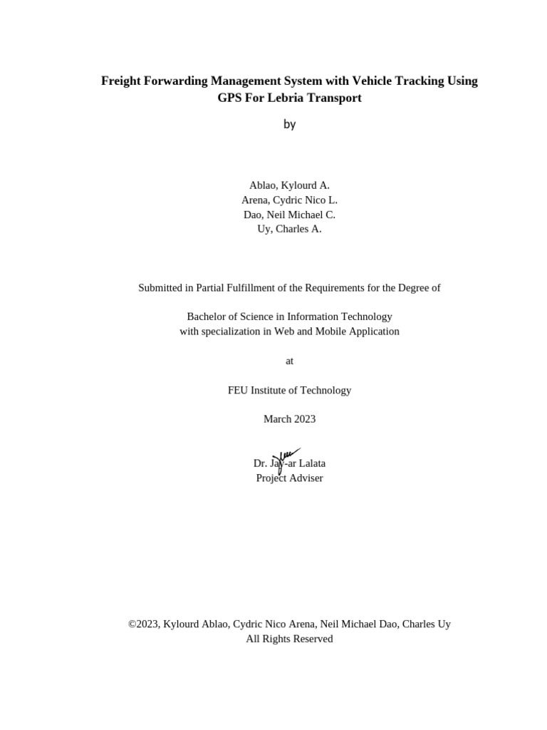 Freight Forwarding System with GPS Tracking | PDF | Cargo | Receipt