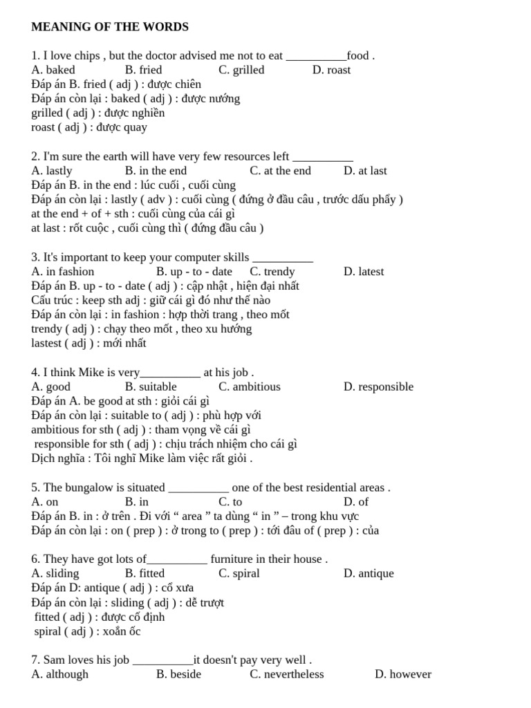 Key - Meaning of The Words | PDF