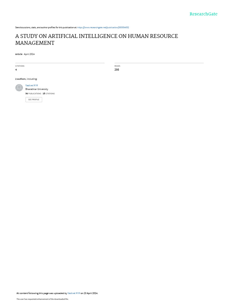 AI's Impact on Human Resource Management | PDF | Artificial ...