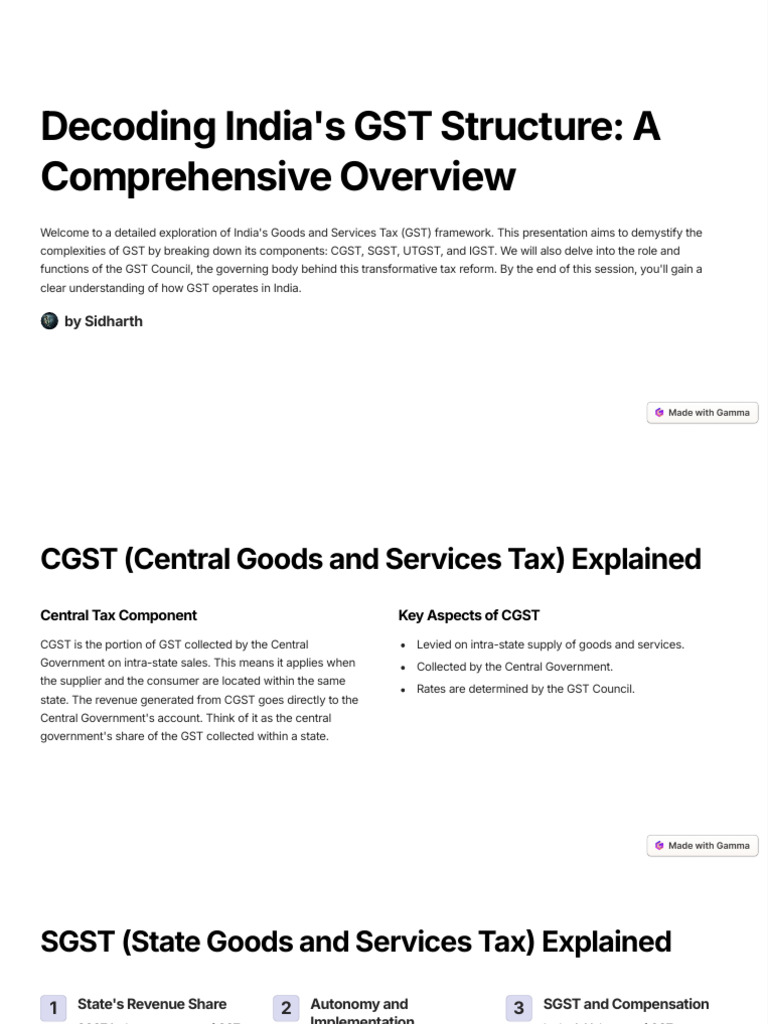Decoding Indias GST Structure A Comprehensive Overview | PDF | Taxes ...