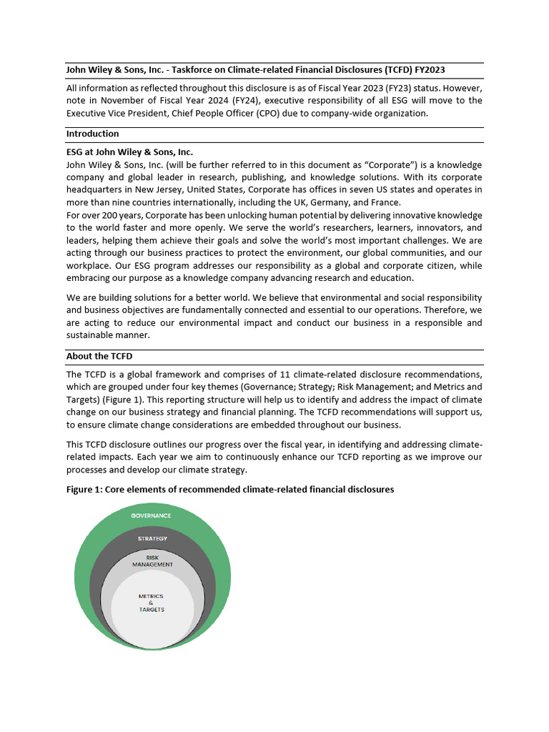 TCFD Climate Disclosure FY2023 Report | PDF | Climate Change ...