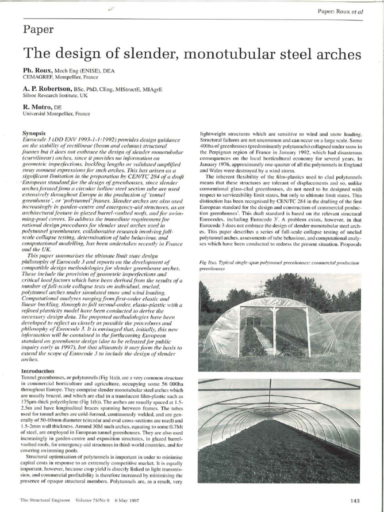 The Design of Slender, Monotubular Steel Arches | PDF