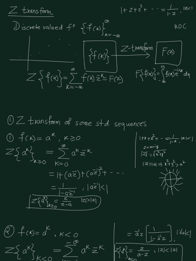 M3 - Unit 2 Z Transform Notes (Smart Board - 6th March 2024) | PDF