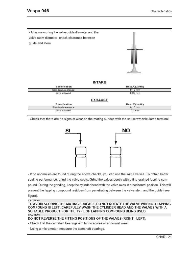Valve Guide and Stem Clearance Check | PDF