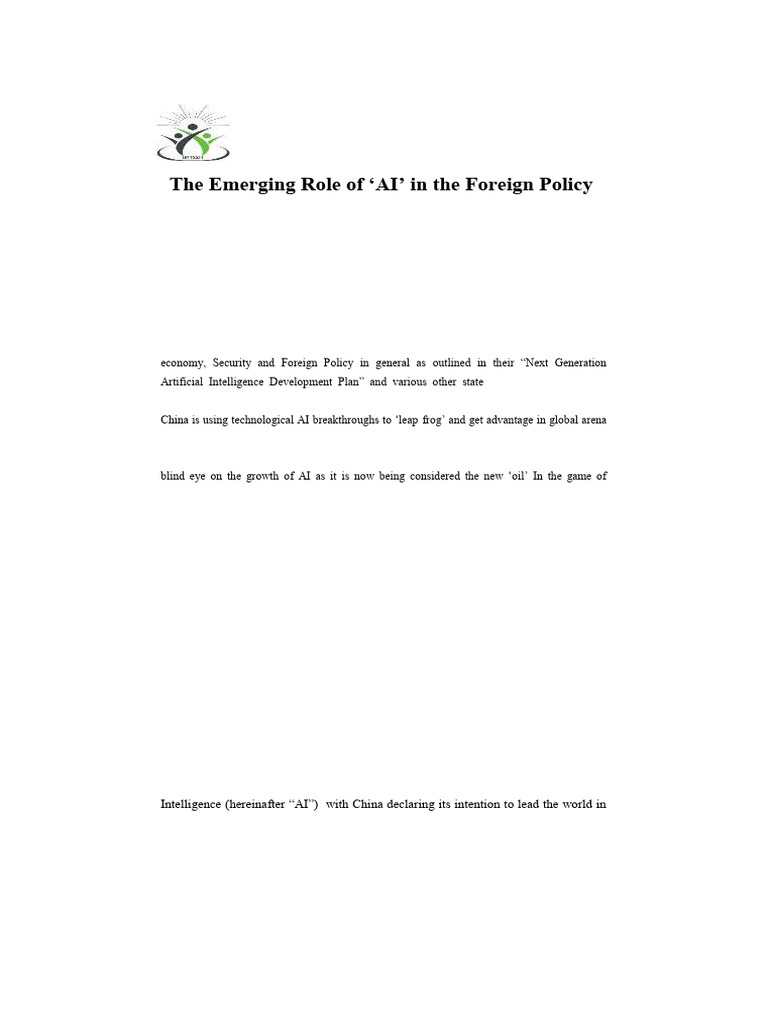 AI's Impact on China's Foreign Policy | PDF | Artificial Intelligence ...