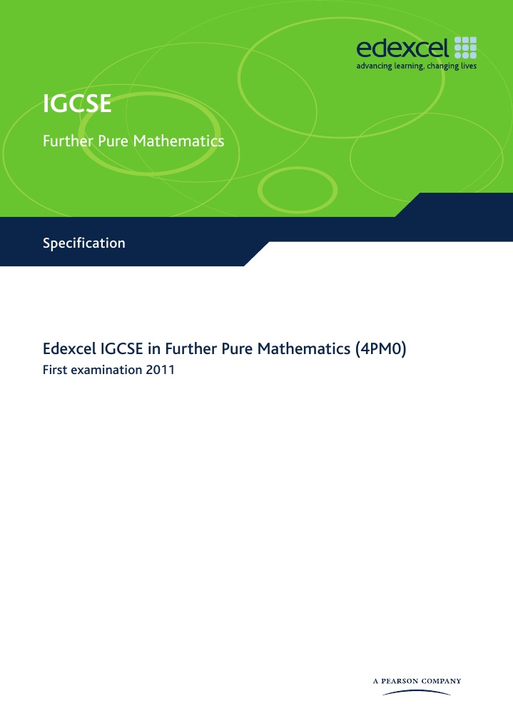 Edexcel IGCSE Further Pure Mathematics | PDF