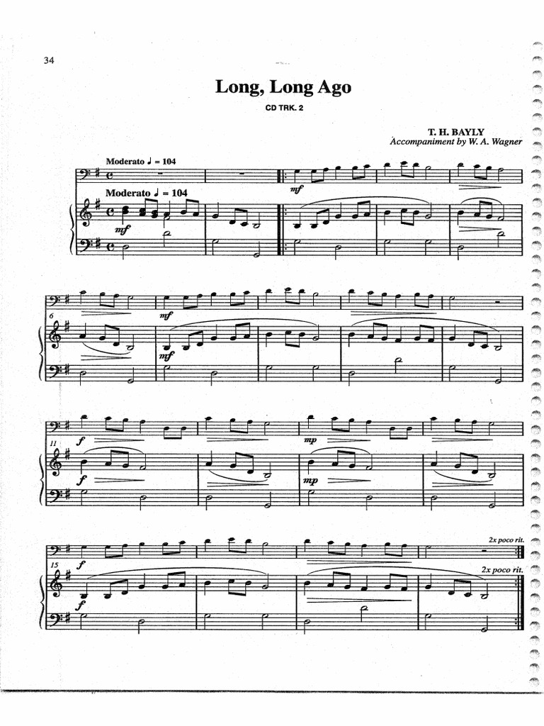 Long Long Ago Piano Pdf