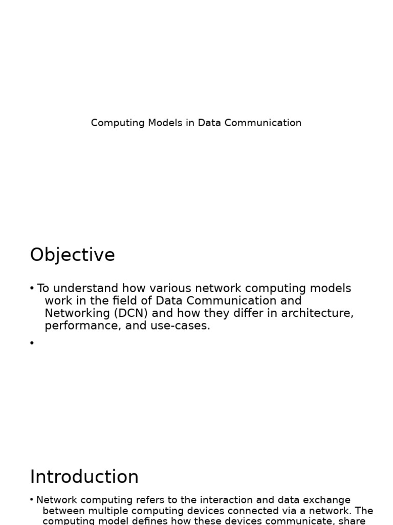 Network Computing Models Overview | PDF | Computer Network | Osi Model