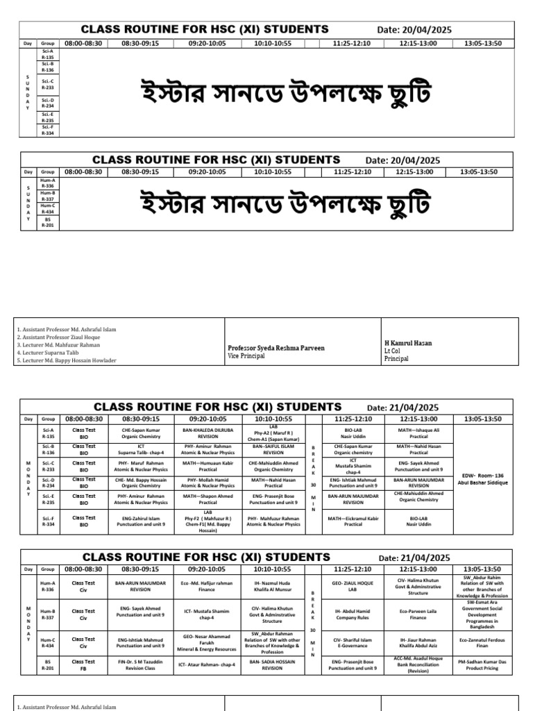HSC Routine 20-30 Apr2025 Draft3 | PDF | Natural Sciences | Physical ...
