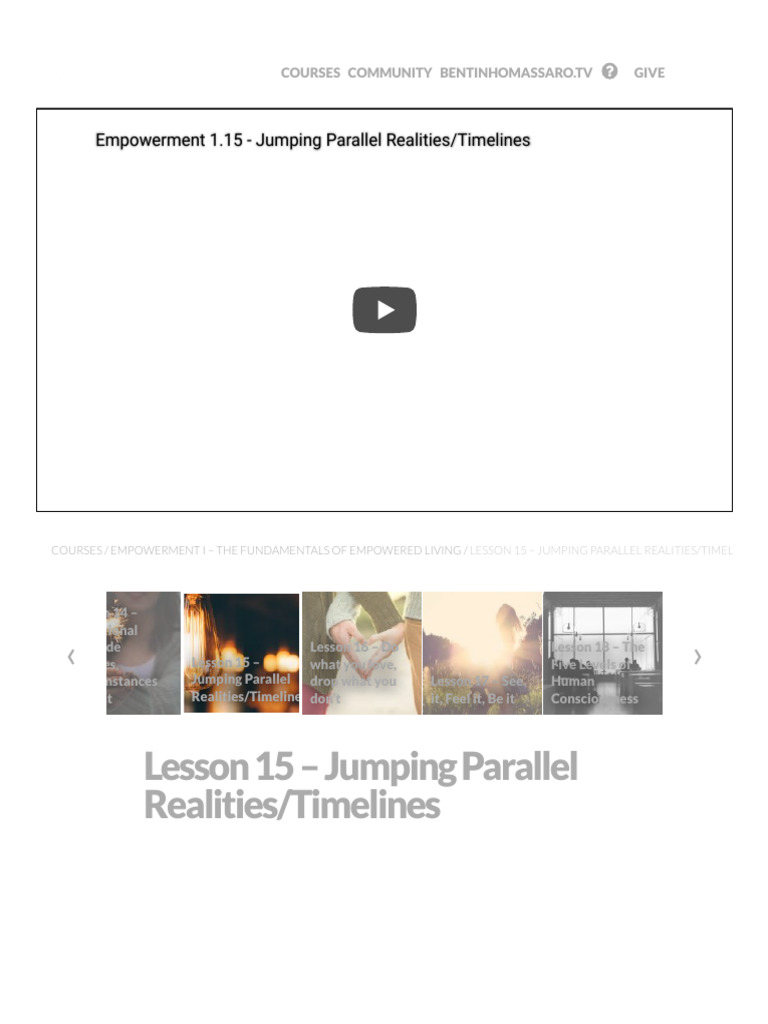 Jumping Parallel Realities Explained | PDF | Reality | Experience