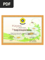 CONTOH PIAGAM PENGHARGAAN