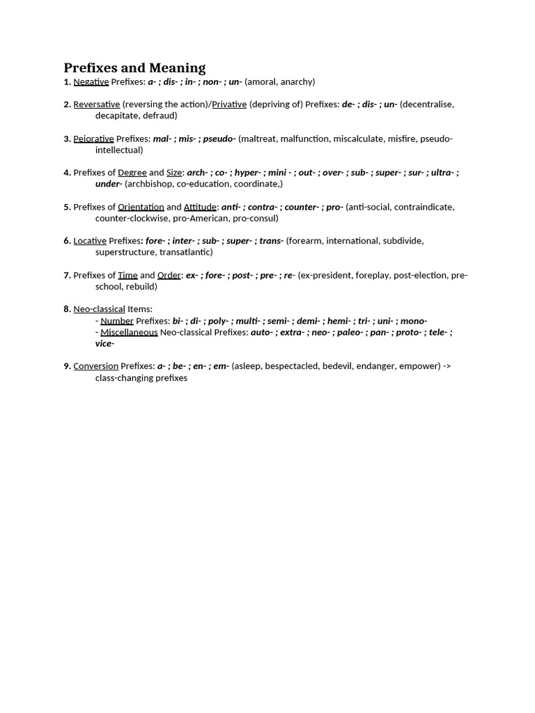 2AB Prefixes - Advanced | PDF