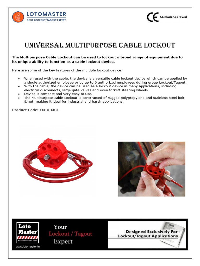 Versatile Cable Lockout Device | PDF