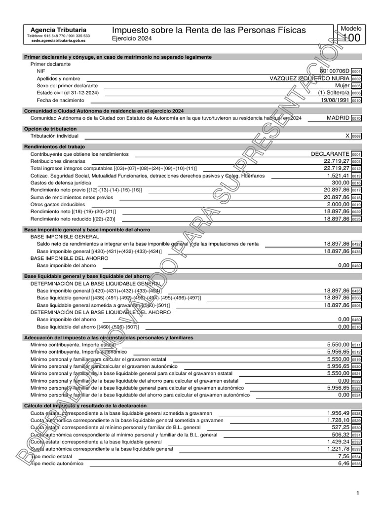 Mínimos Contribuyentes 2024 IRPF | PDF | Microeconomía | Finanza pública