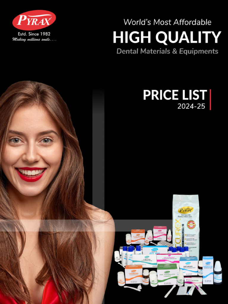 Pyrax Dental Product Price List | PDF | Dentures | Materials