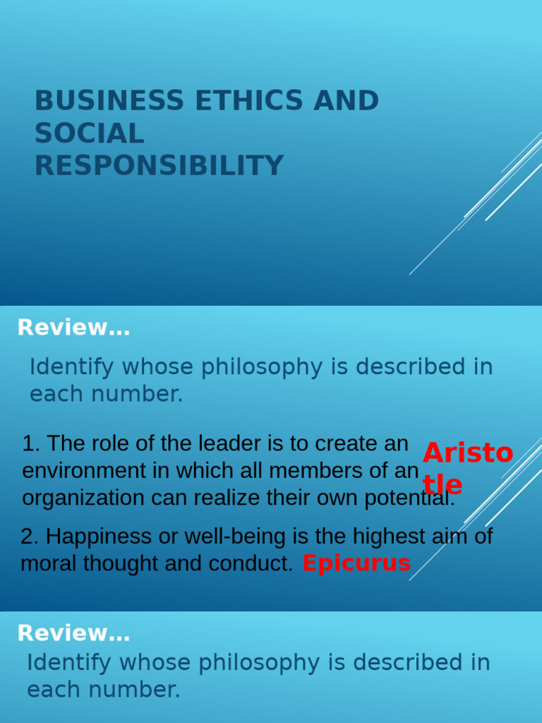 Business Ethics and Social Responsibility | PDF