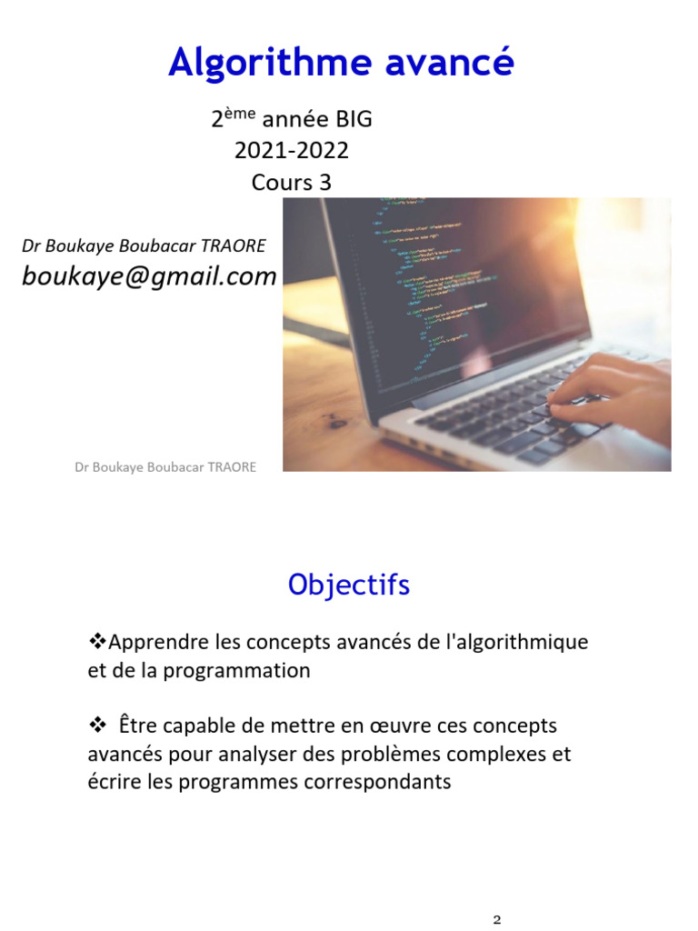 Diapo 3 Algo Avance Liste Chainee Partie 2 | PDF | Pointeur ...