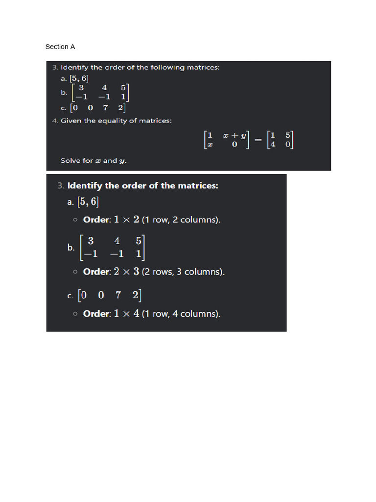 Matrix Solutions | PDF