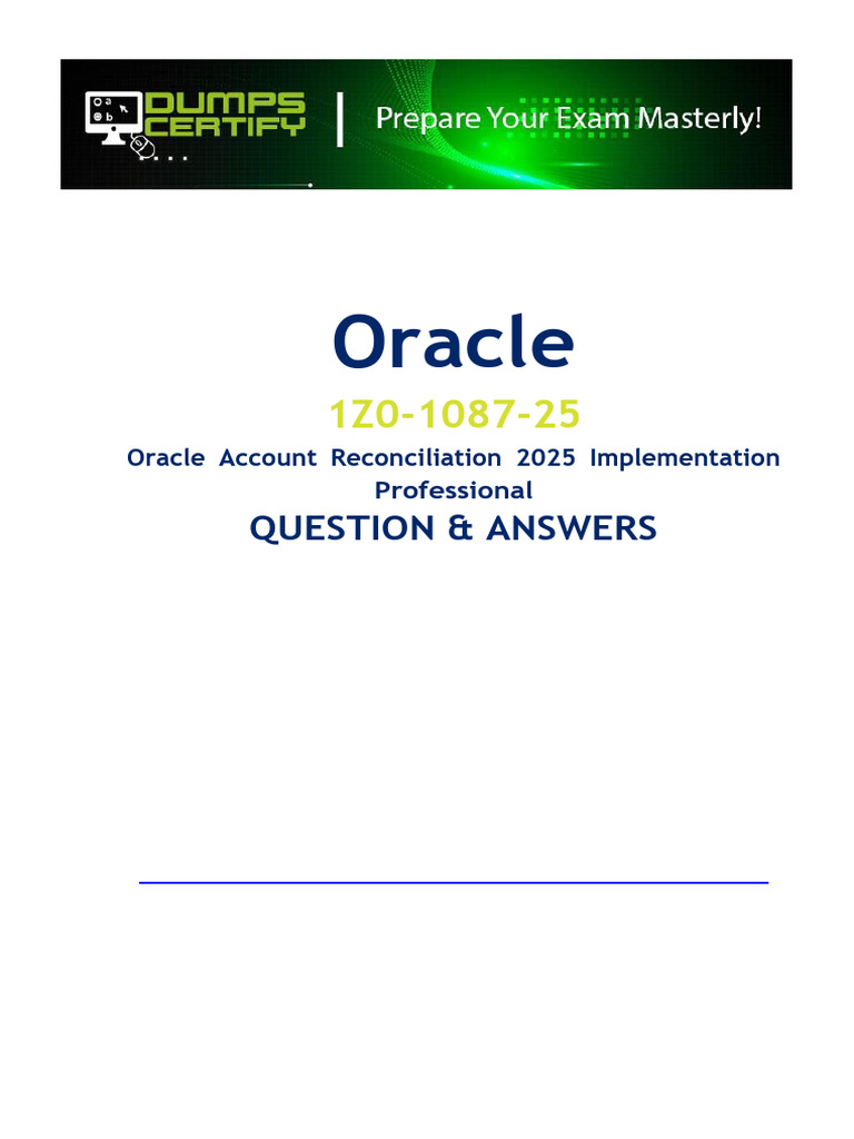 1Z0-1087-25 dumps verified by experts | PDF | Software