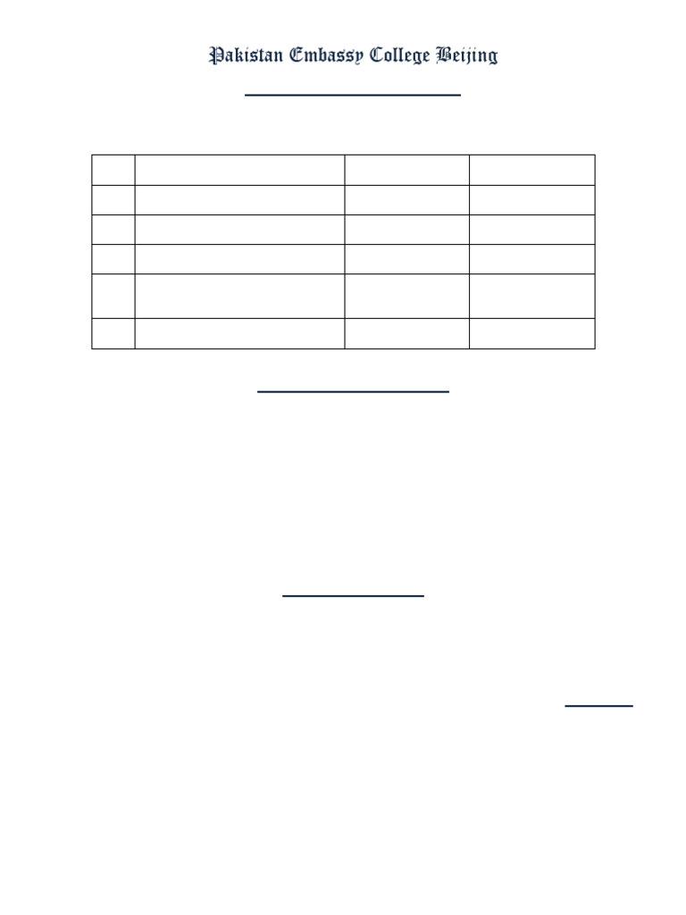 Student Clearance Form - Pakistan Embassy College | PDF