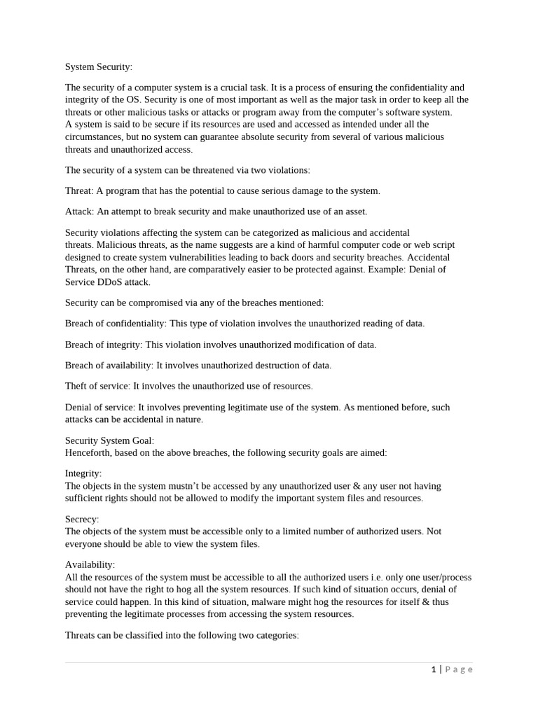 Understanding System Security Threats | PDF | Denial Of Service Attack ...