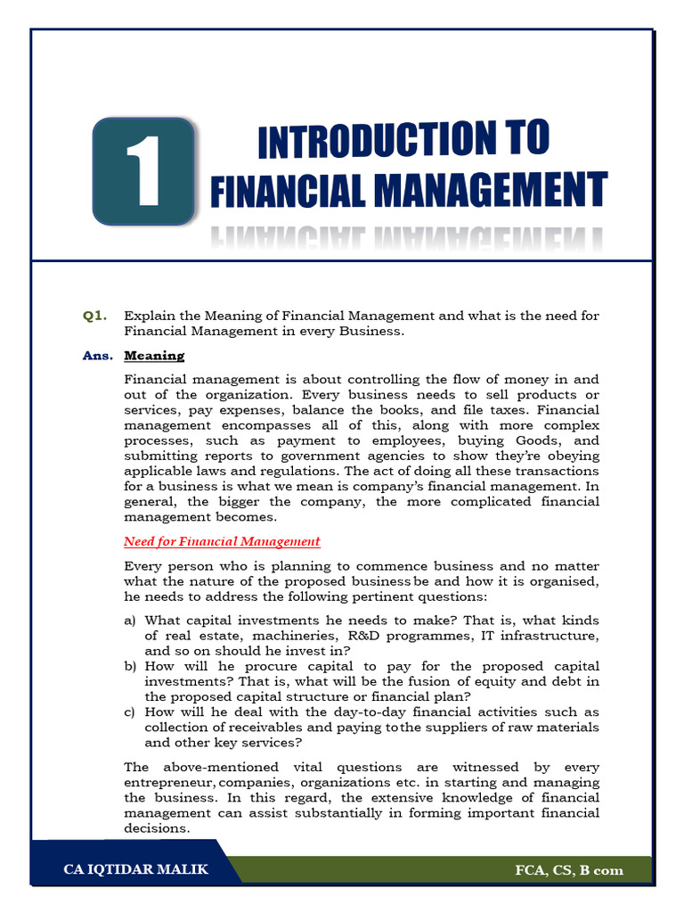 Financial Management Overview and Phases | PDF | Dividend | Capital ...