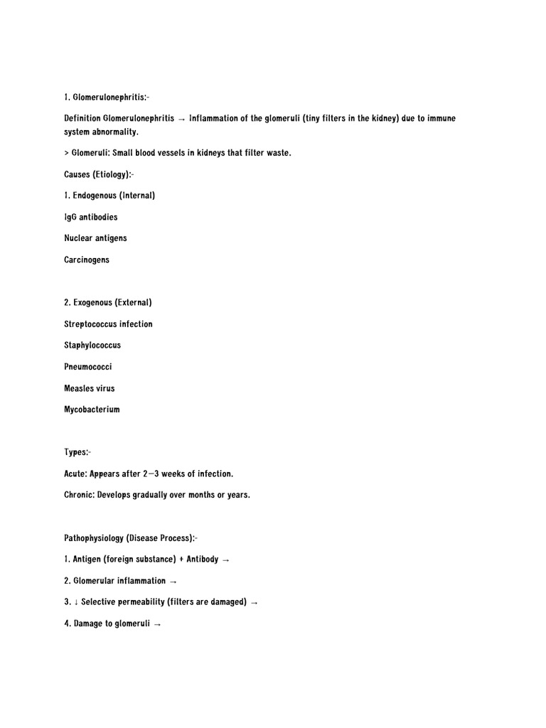 Glomerulonephritis and Nephrotic Syndrome Guide | PDF | Kidney | Edema