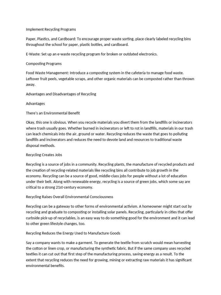 Curated visual reference: Implementing A Recycling Program For Outdoor Furniture Reference: Recycling And Composting Programs Guide Pdf Recycling