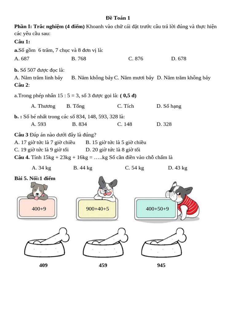 De Thi Hoc Ki 2 | PDF
