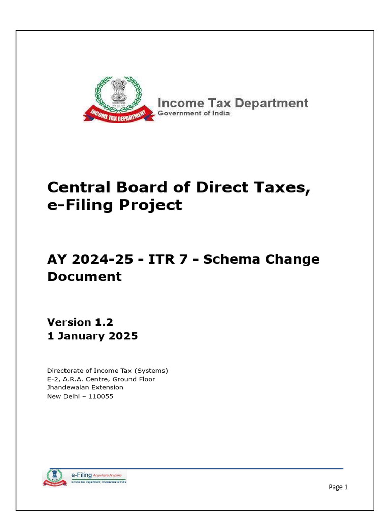 ITR 7 Schema Changes for AY 2024-25 | PDF | Xml Schema | Computer File ...