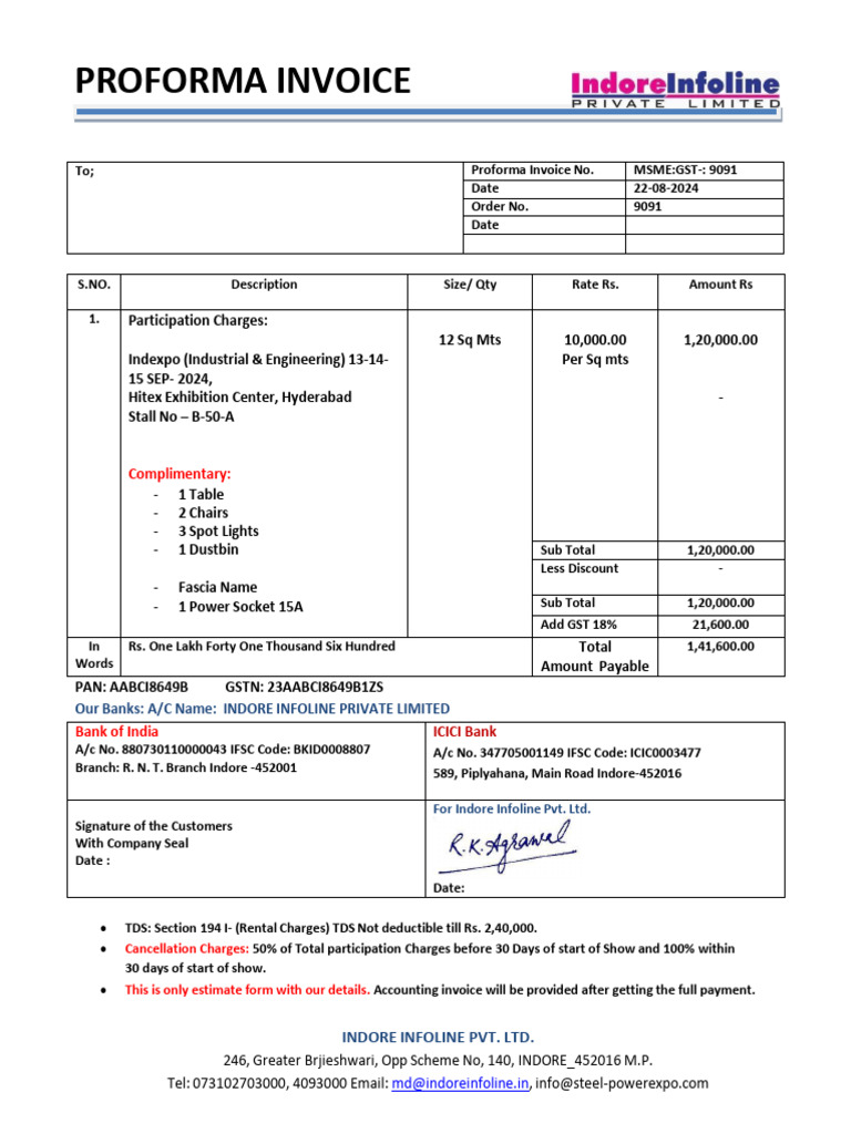 Proforma Invoice for Radiant Solar Pvt Ltd | PDF | Economy Of India ...