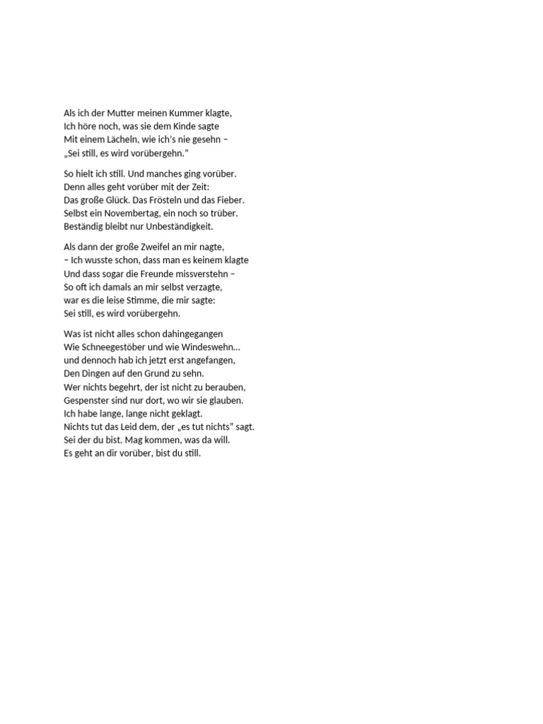 Als Ich Der Mutter Meinen Kummer Klagte | PDF