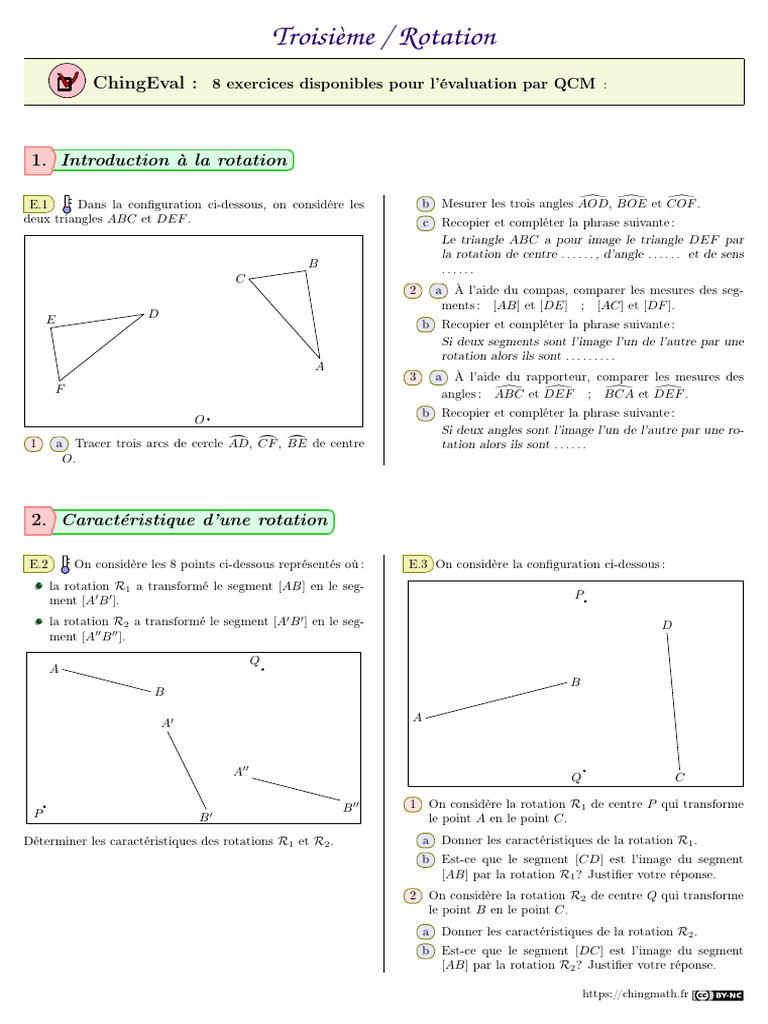 Exercice de rotation en géométrie | PDF | Angle | Triangle
