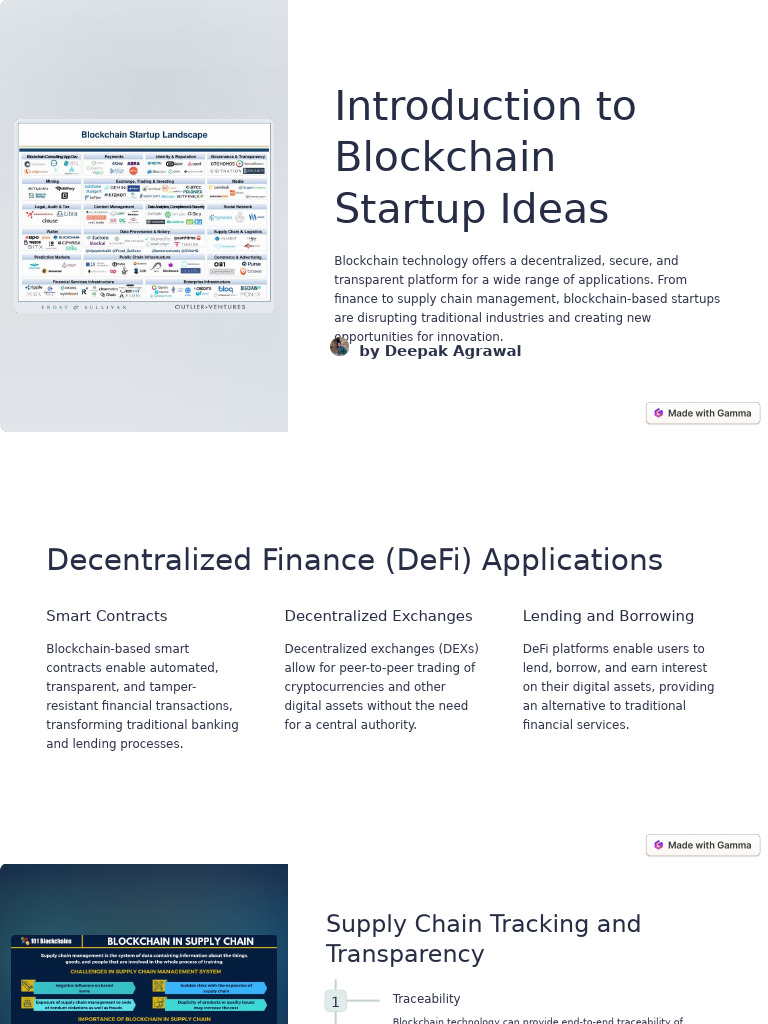 Introduction To Blockchain Startup Ideas | PDF | Service Industries ...