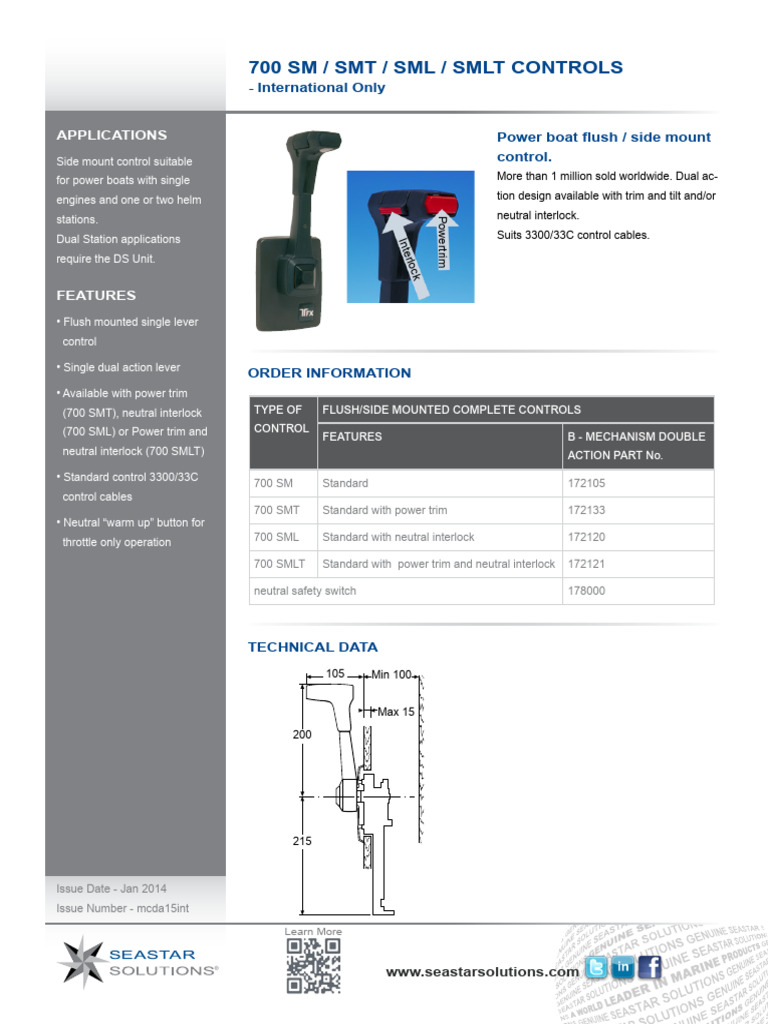 Teleflex - SeaStar - Mcda15int-700 - SM - SMT - SML - SMLT | PDF ...
