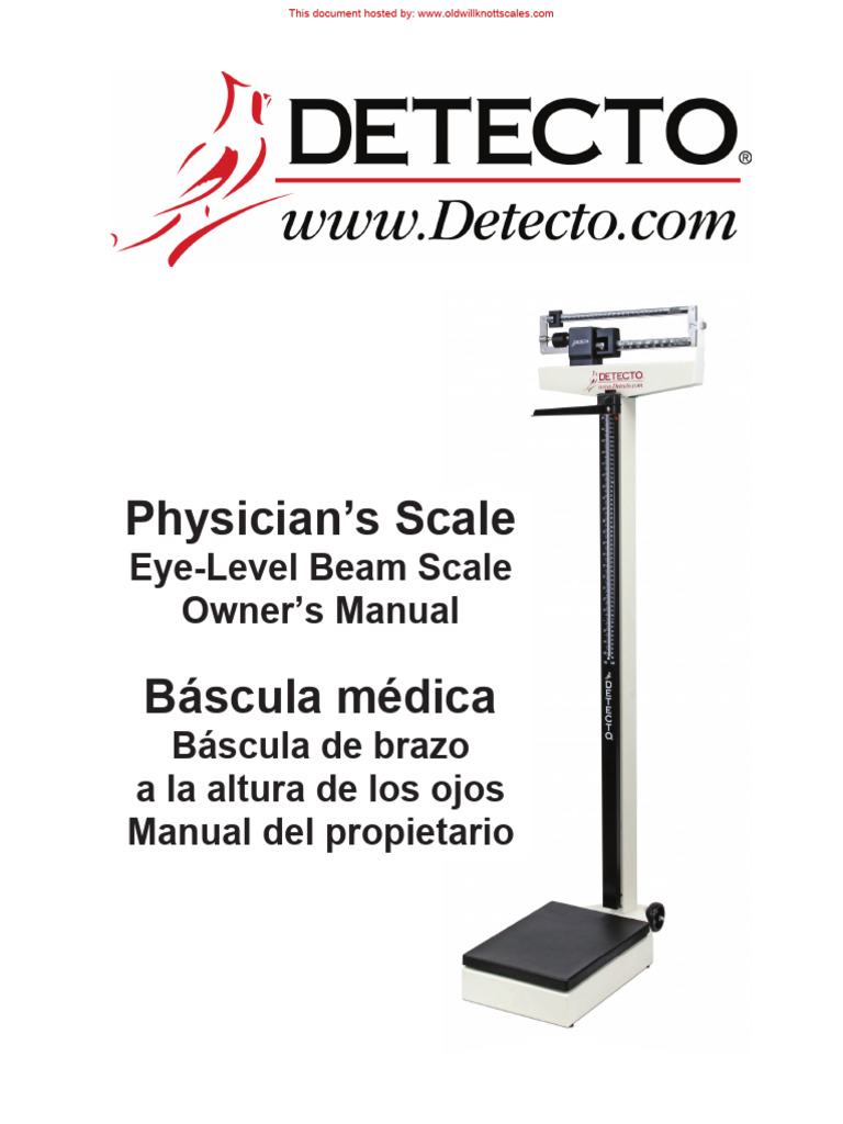 Detecto 339 Physician's Scale Manual | PDF | Screw | Weighing Scale