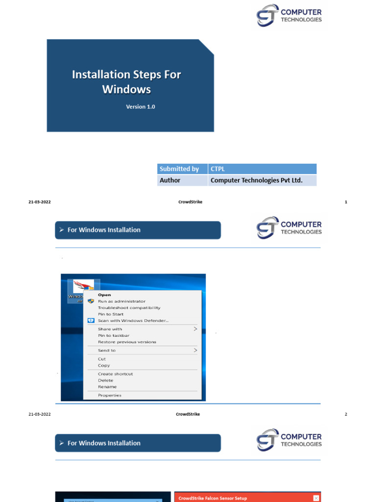 CrowdStrike Windows Installation Guide | PDF