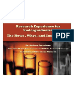 Research Experience For Undergraduates The Hows, Whys, and Inside Scoop