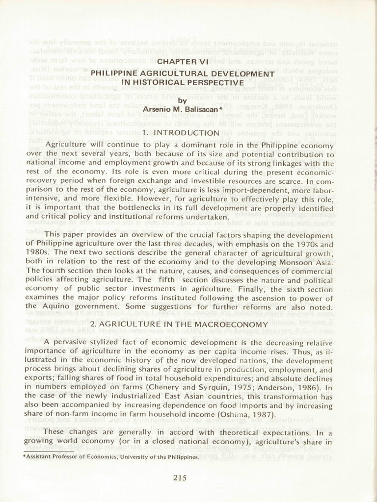 Philippine - Agricultural Development in Historical Perspective | PDF ...